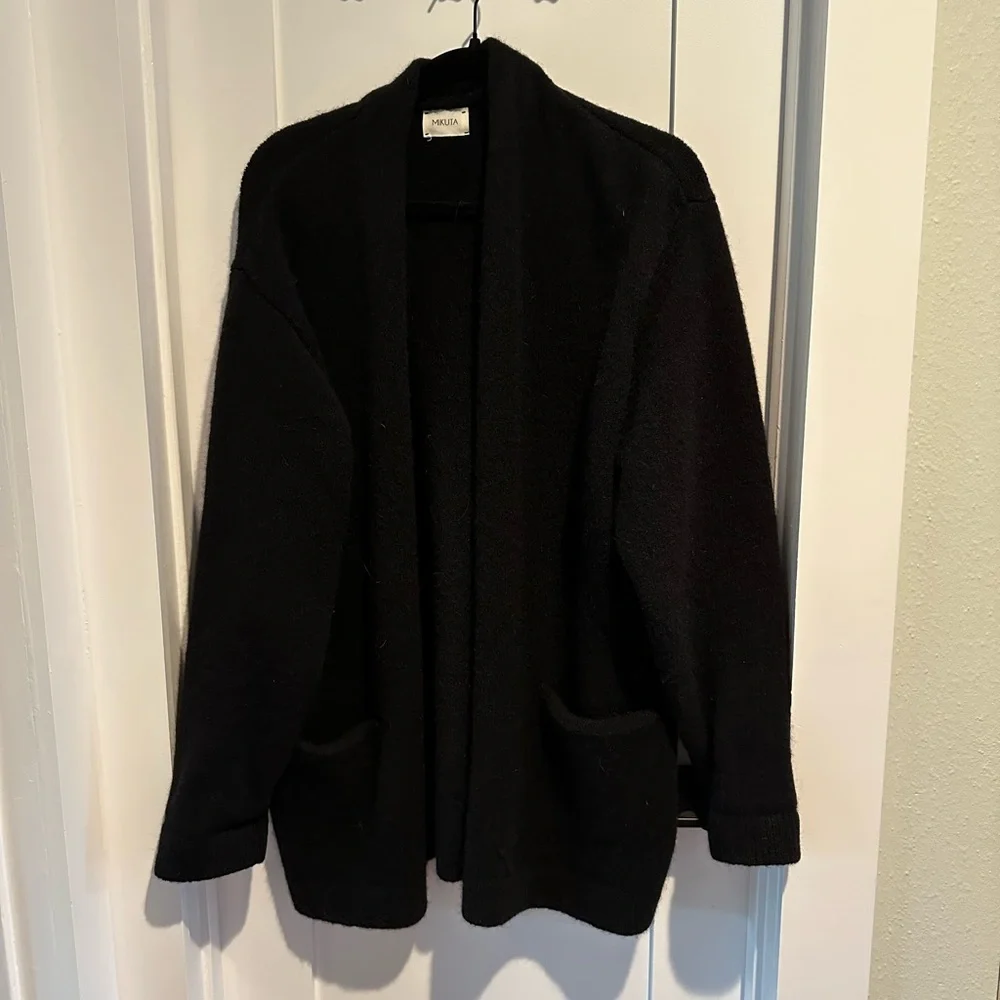 Mikuta oversized knitted cardigan black - Picture 2 of 6